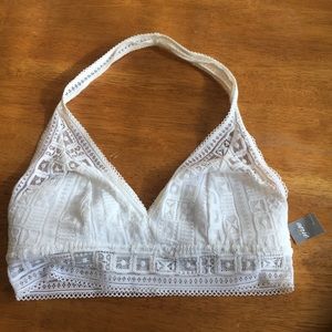 Aerie White Halter Bralette