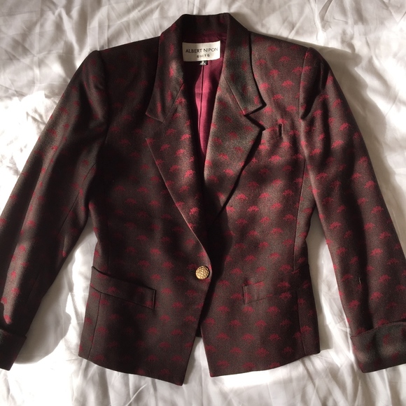 ALBERT NIPON patterned wool jacket/lined - Picture 1 of 8