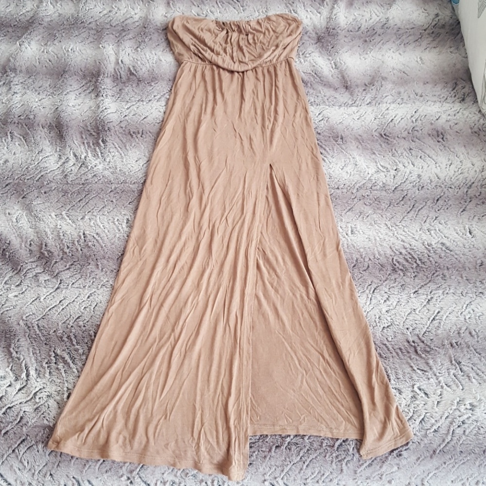 strapless maxi dress