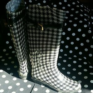 Ralph Lauren Rossalyn Tall Houndstooth  Rain Boot
