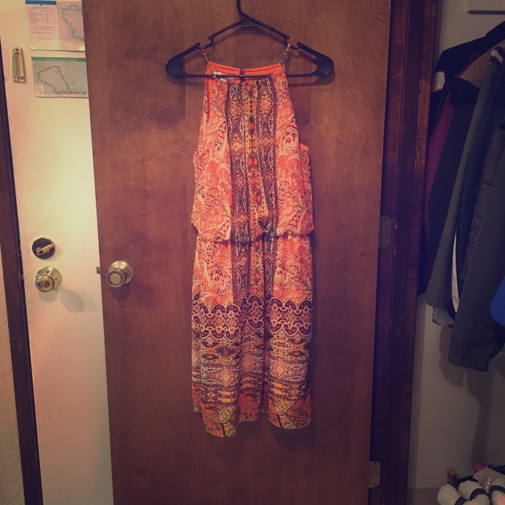 Orange Patterned Dress - image 1