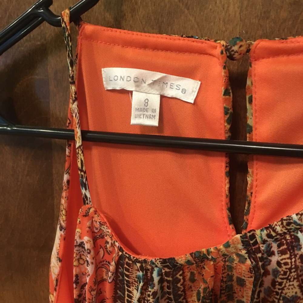 Orange Patterned Dress - image 2