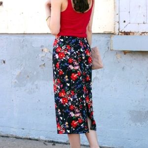 *rare Express Pencil Floral high waisted skirt