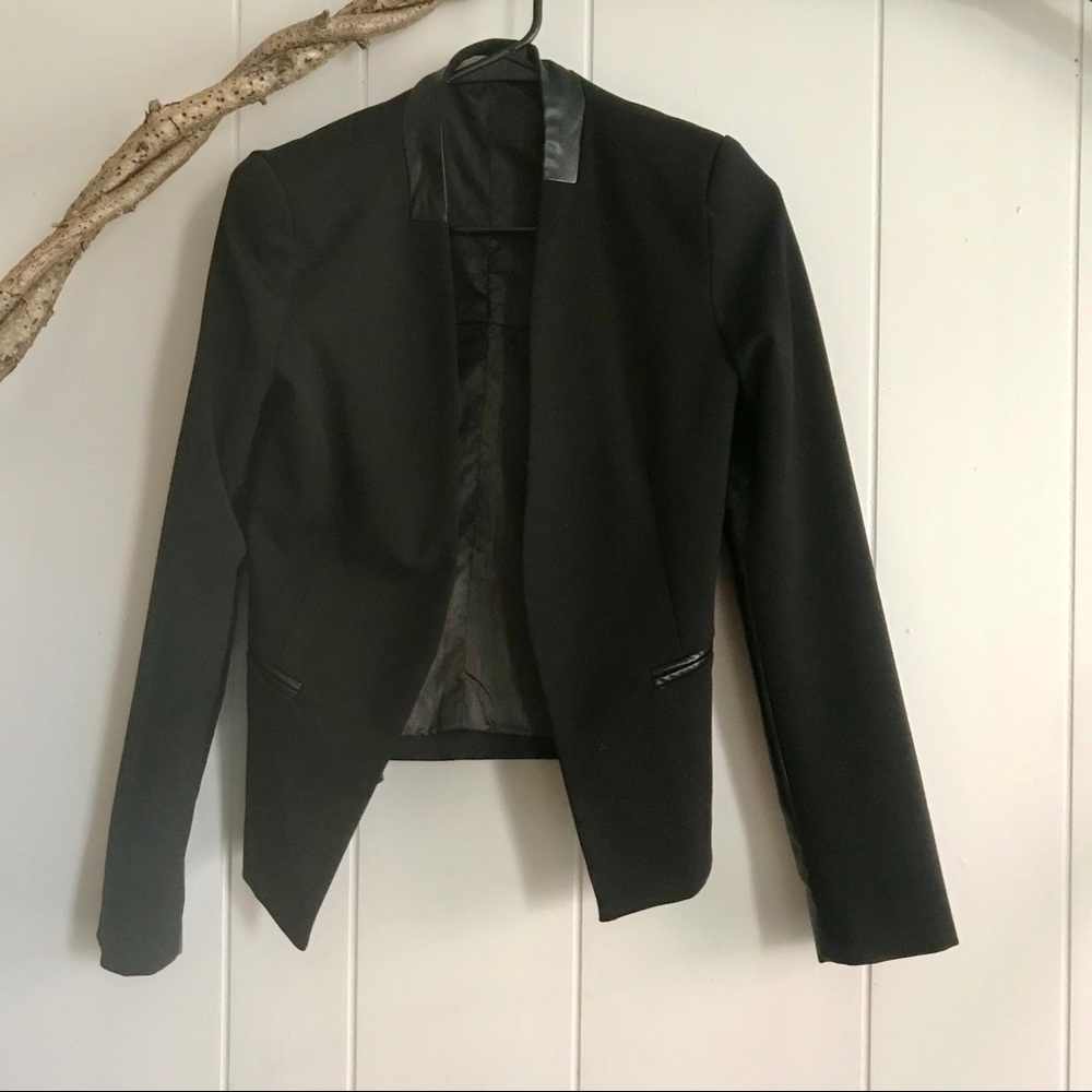 Femme Blazer with leather accents