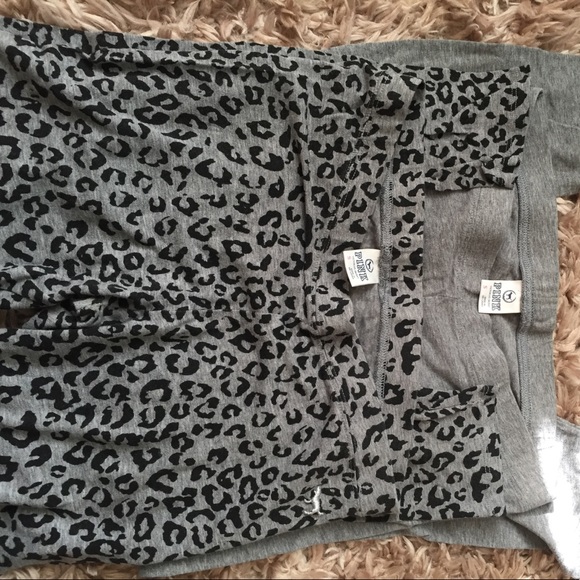 PINK heather gray and leopard print leggings sz Sm - Picture 3 of 6