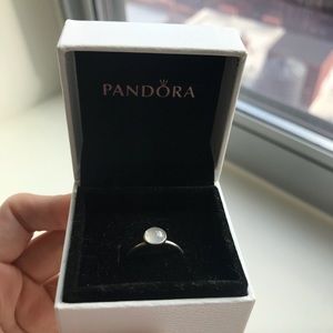 Pandora Droplet Birthstone Ring - Moonstone SIZE50