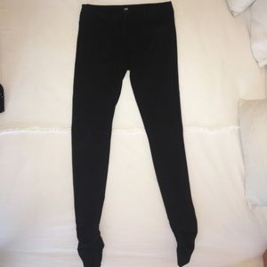Black H&M skinnies with ruched ankle detail