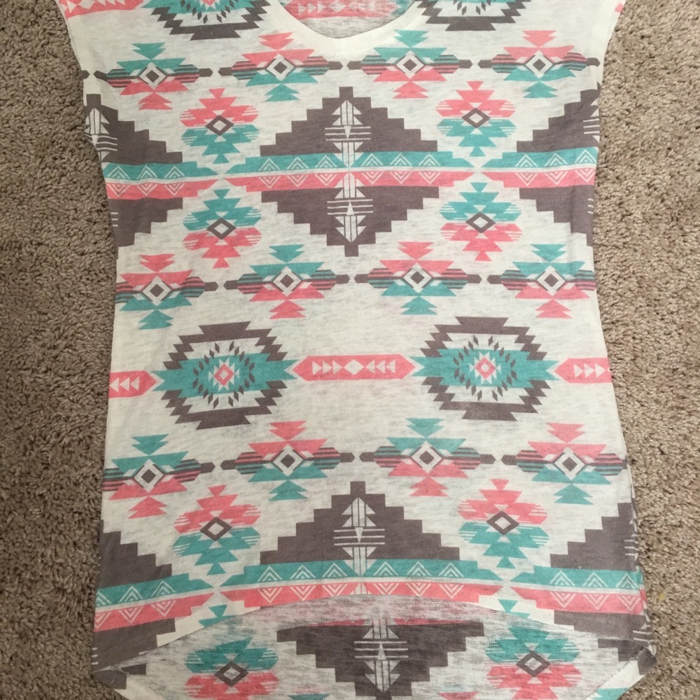 Moa Moa Aztec print short sleeve top