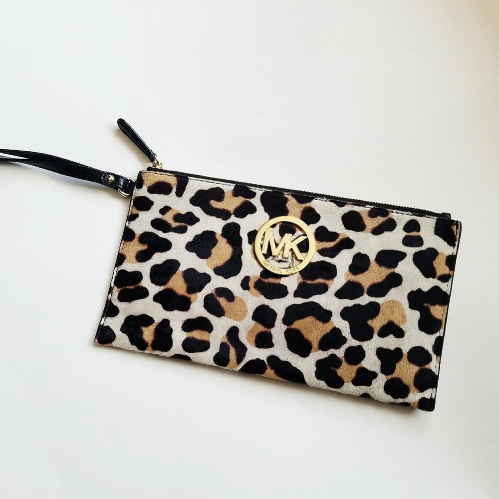 Michael Kors Leopard Print Clutch