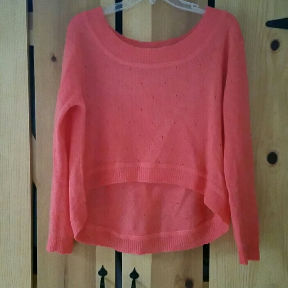Orange crop high low sweater
