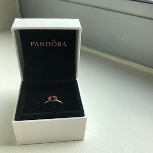 Pandora Droplet Birthstone Ring - Garnet SIZE 50