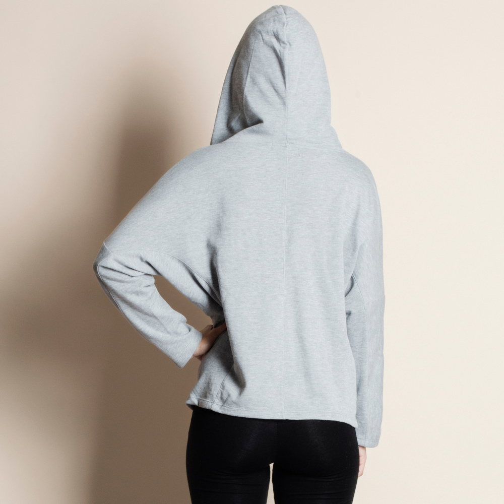 Lace Up Hoodie Sweater Top - Picture 3 of 3