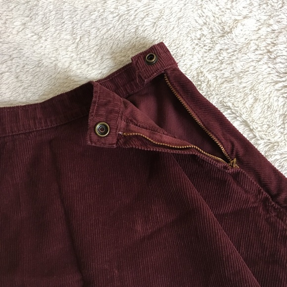 American Apparel Burgundy Corduroy Mini Skirt - Picture 2 of 7