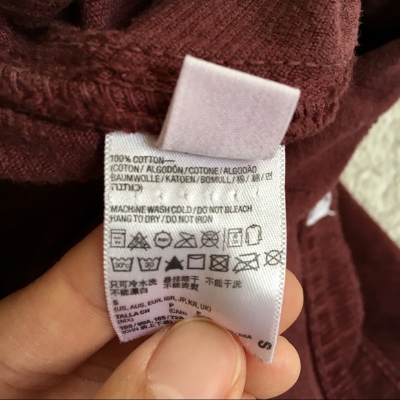 American Apparel Burgundy Corduroy Mini Skirt - Picture 3 of 7