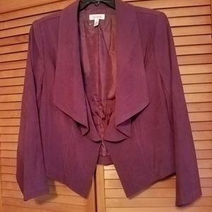 Dressbarn 14/16 women's deep mauve crop lined jack