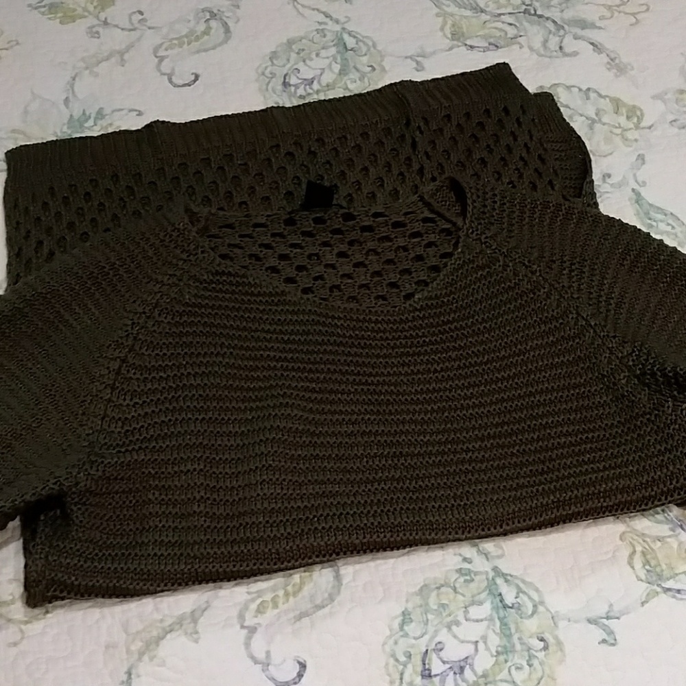 Moss green sweater.