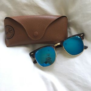 Ray-Ban “Clubmaster” Mirrored Sunglasses