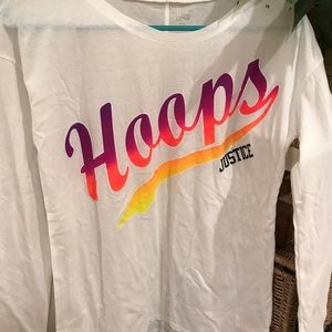 Long sleeve justice Hoops shirt