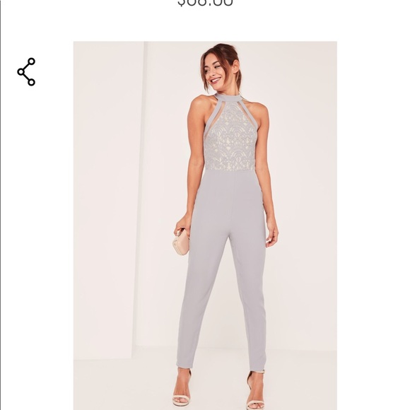 lace high neck jumpsuit