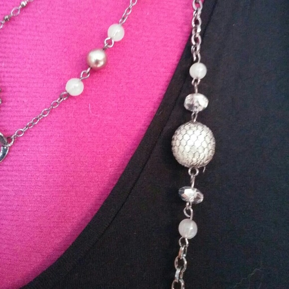 Multi Strand Bead and Chain Necklace - Picture 3 of 4