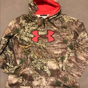 UA Camo Hoodie with Pink Logo