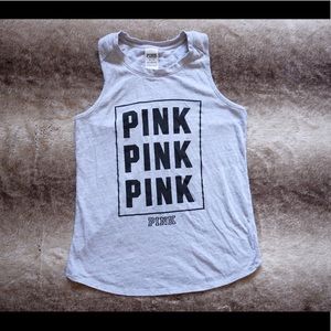 Victoria's Secret PINK Open Back Heather Grey Tank