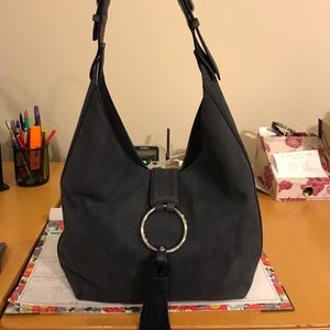 Tory Burch tassel suede hobo bag