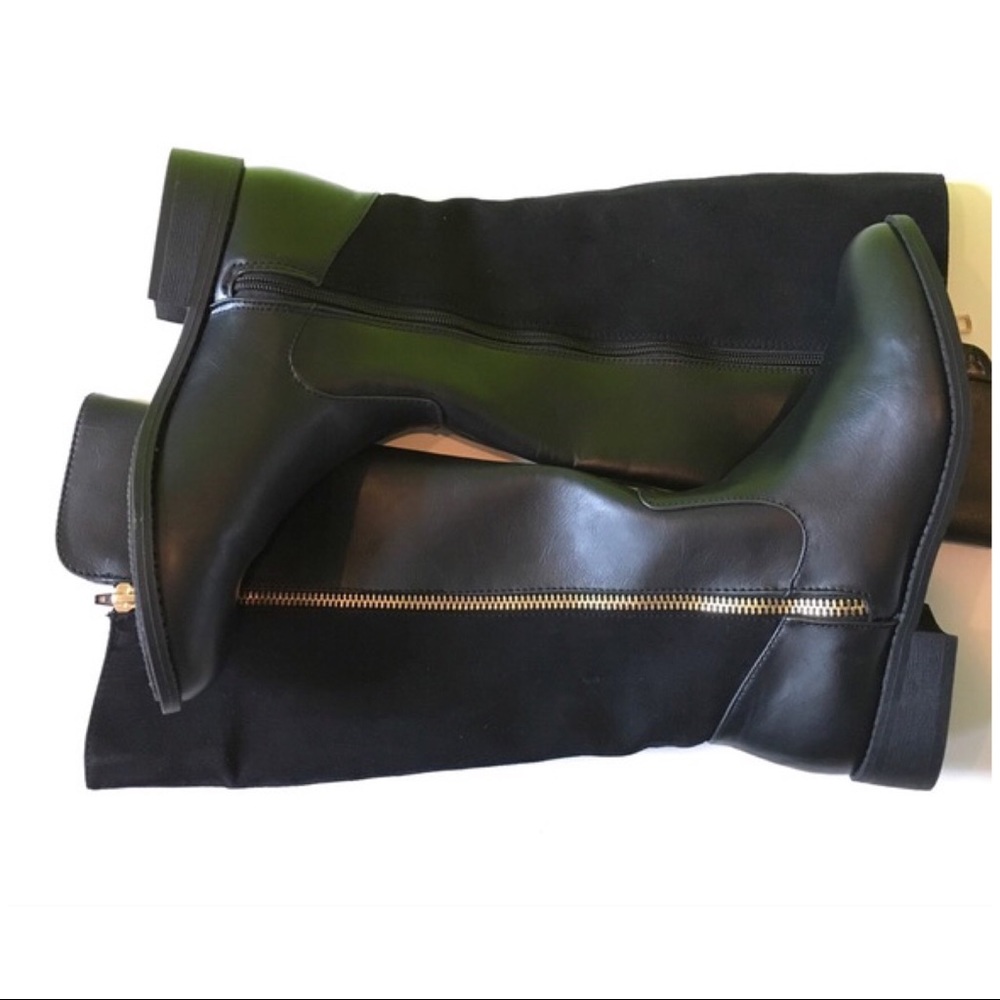 Lauren Conrad Black Knee-High Tall Riding Boots 6 - Picture 6 of 6