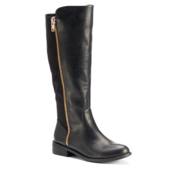Lauren Conrad Black Knee-High Tall Riding Boots 6 - Picture 2 of 6