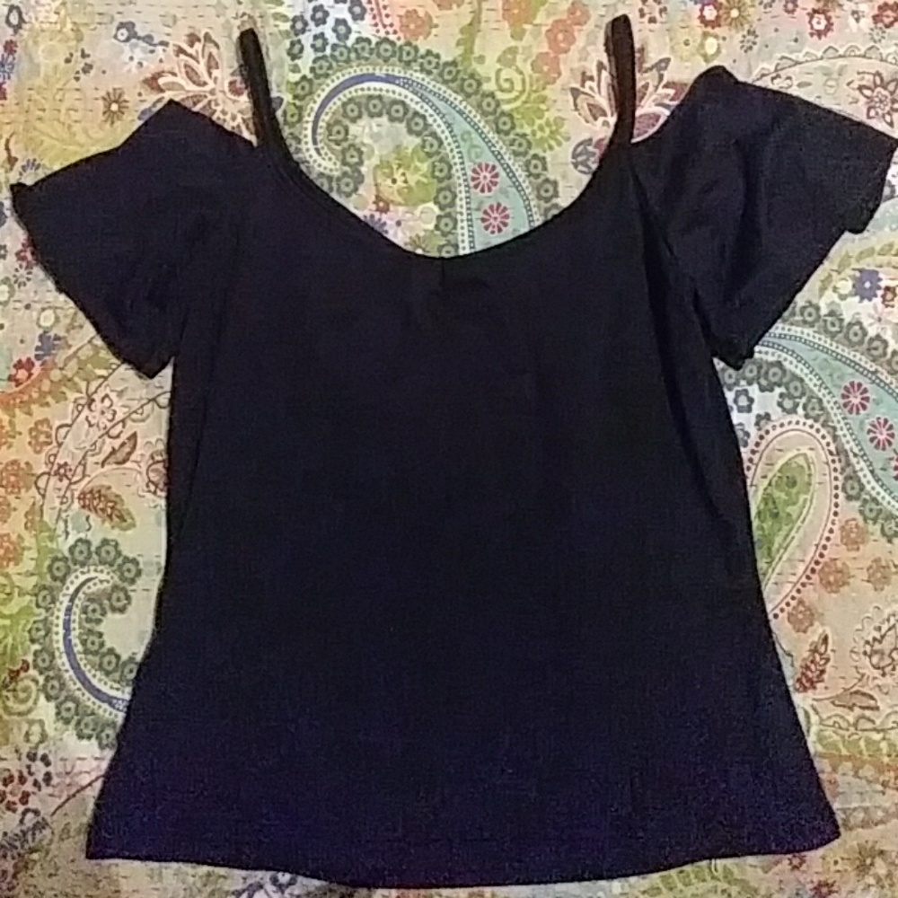 Cold Shoulder Flutter Sleeve Top