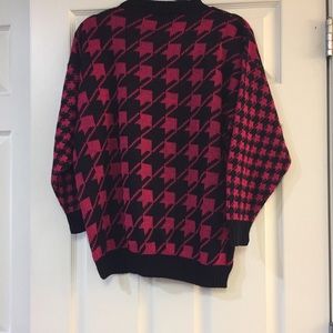 Sweaters - Vintage Pink Houndstooth Sweater Sweaters - Vintage Pink Houndstooth Sweater
