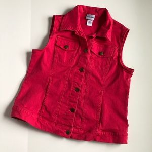 FINAL MARKDOWN Bright Pink Jean Vest Size 12P