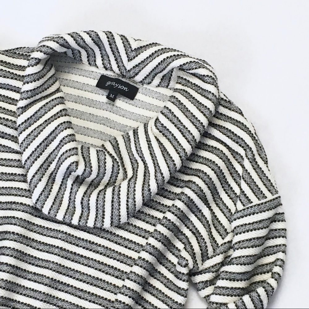 Grayson Textured Striped Cowl Neck Shirt