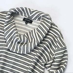 Grayson Textured Striped Cowl Neck Shirt
