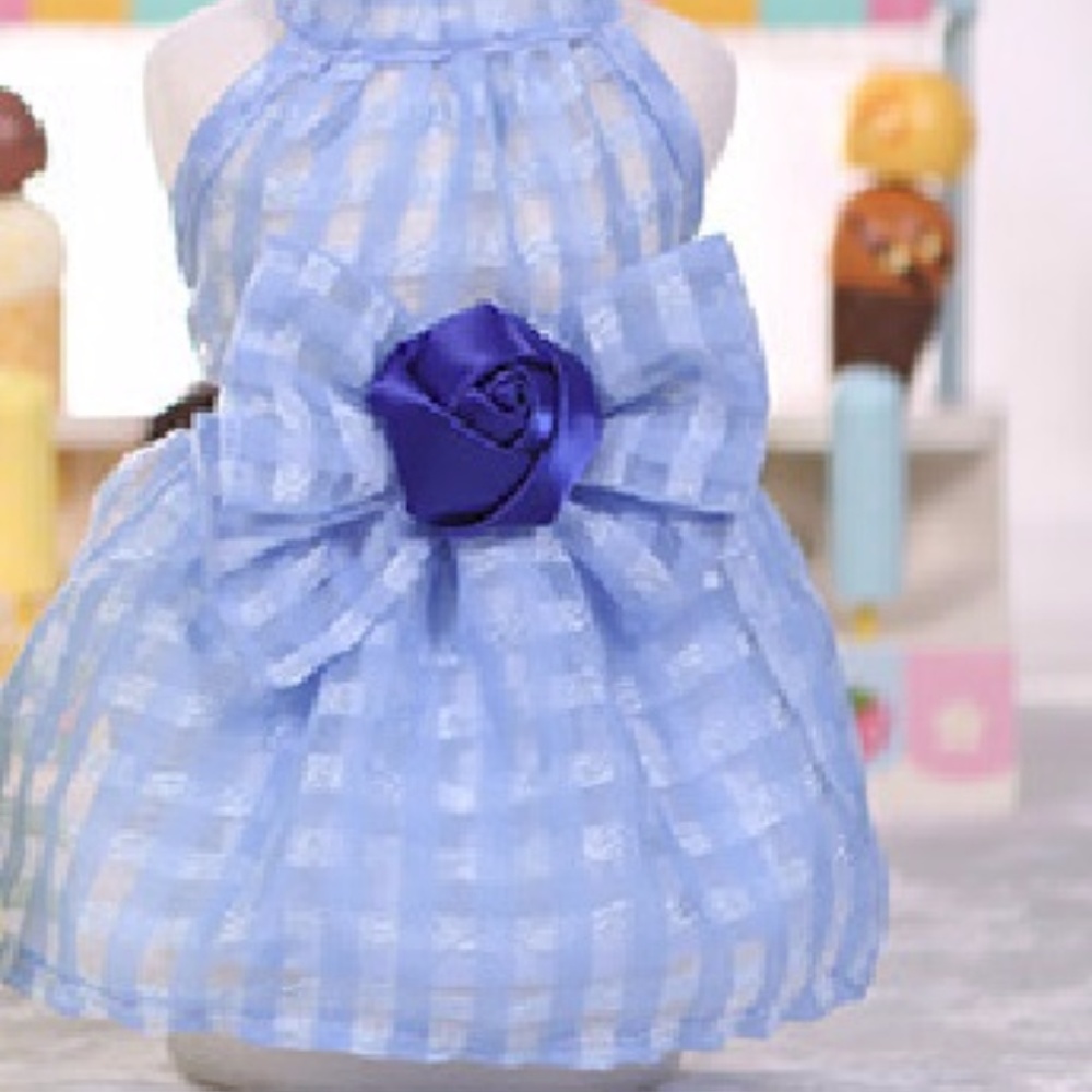 Super Cute Blue dress for small breed cat/doggie - Picture 5 of 7