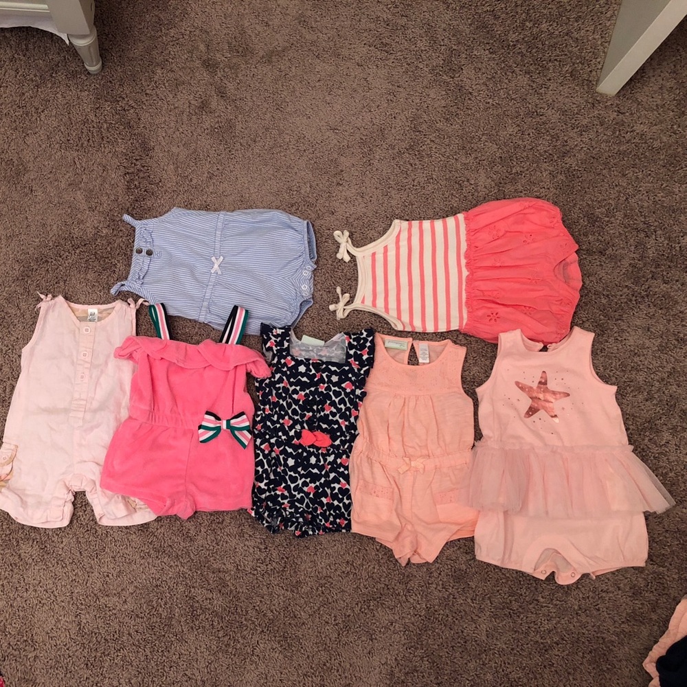 Bundle of baby girl rompers 3-6 months