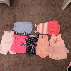 Bundle of baby girl rompers 3-6 months