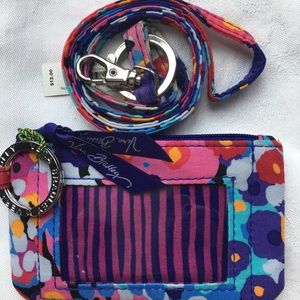 Vera Bradley zip ID case and lanyard