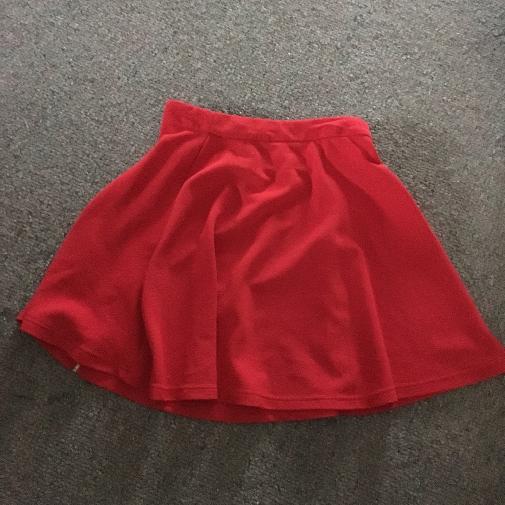 Red Skater-Style Skirt