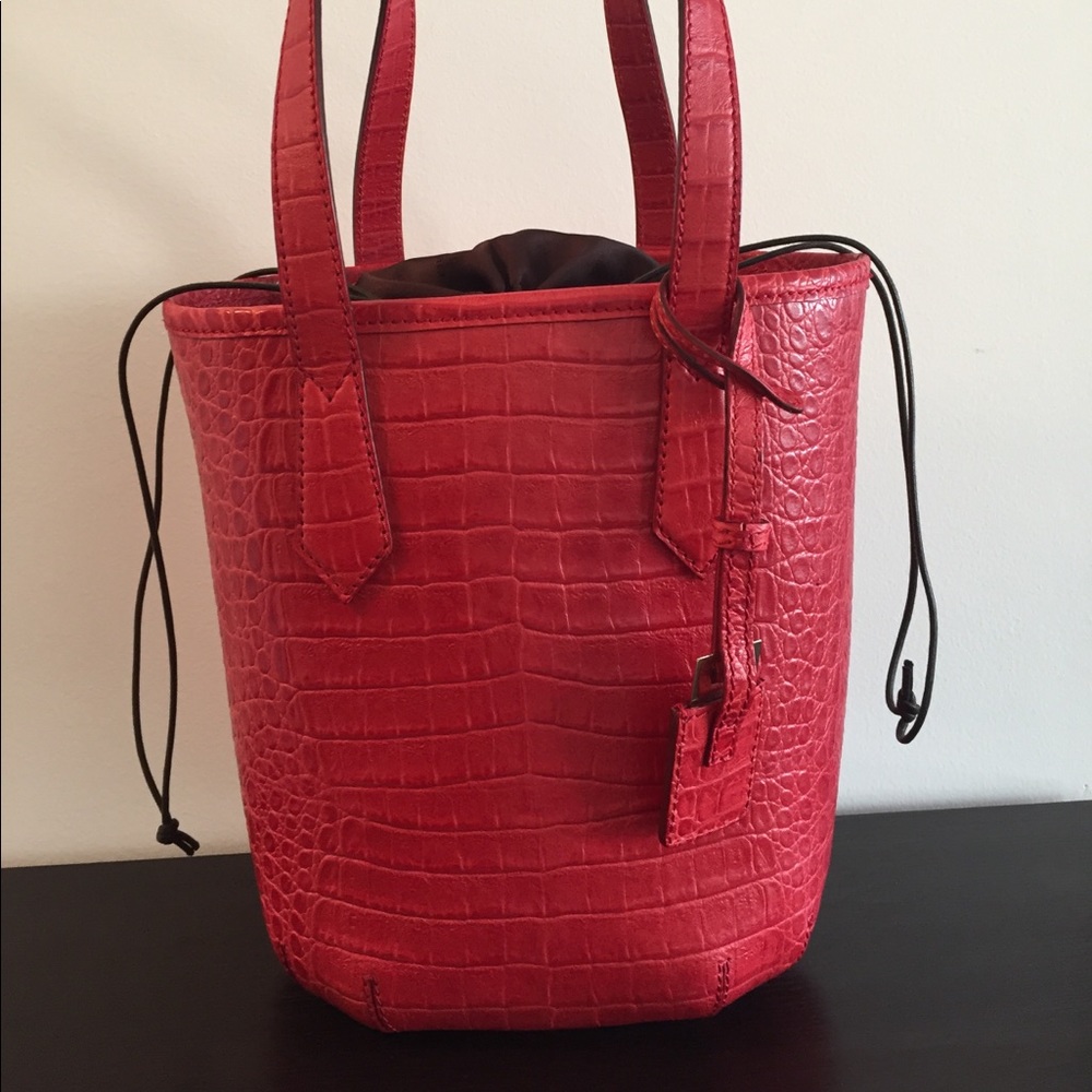MaxMara embossed leather bucket bag