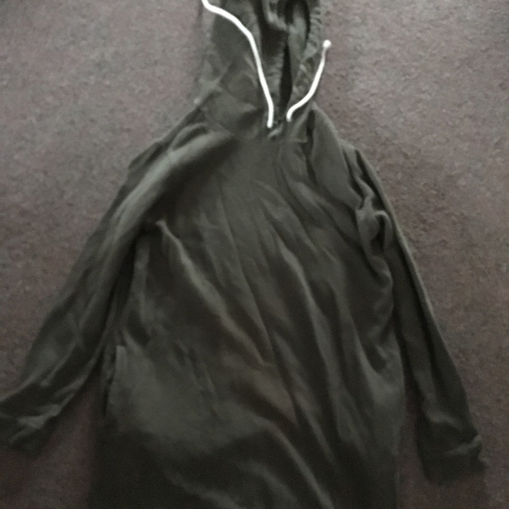 Olive Green Long Hoodie