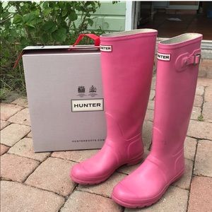 Hunter Rain Boots Pink Tall