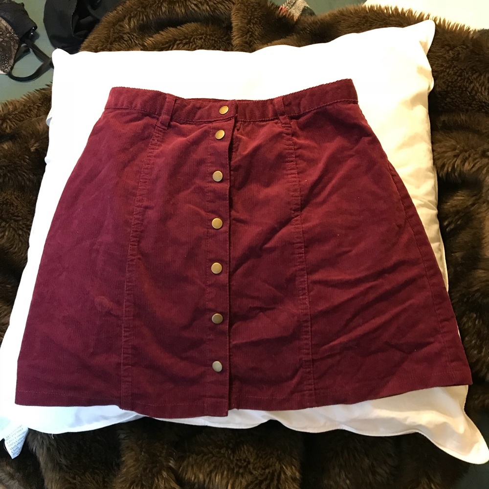 Burgundy Corduroy Skirt