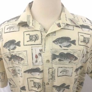 Reel Legends Camp Casual Shirt Fish Bass Lures