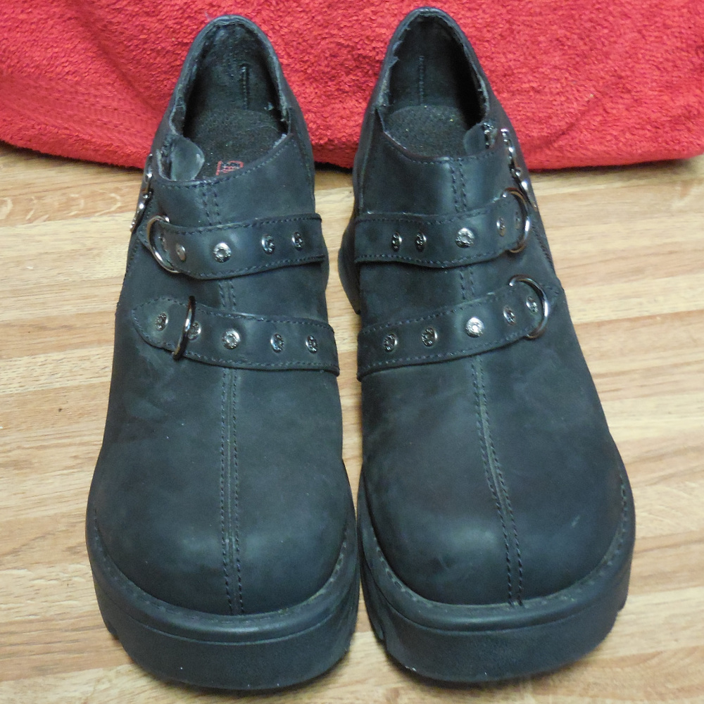 Harley Davidson Womans Platform Leather Shoes