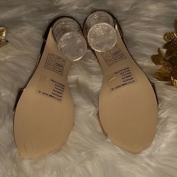 Rose Gold Clear Chunk Heel - Picture 3 of 3