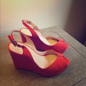 Max red BCBG wedges. Only worn once!