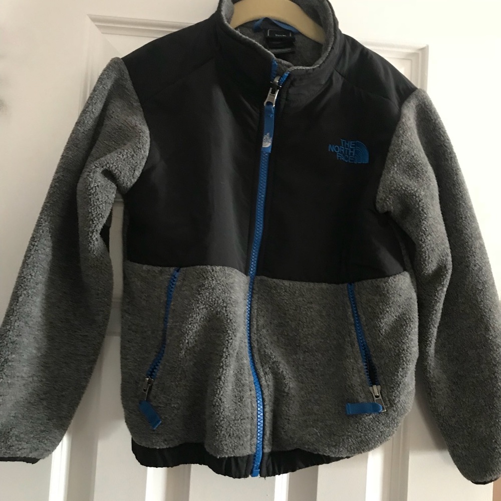 Authentic Northface Boys Fleece, Grey/Black/Blue