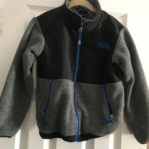 Authentic Northface Boys Fleece, Grey/Black/Blue