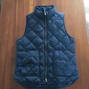 J.Crew.  navy excursion quilted down vest